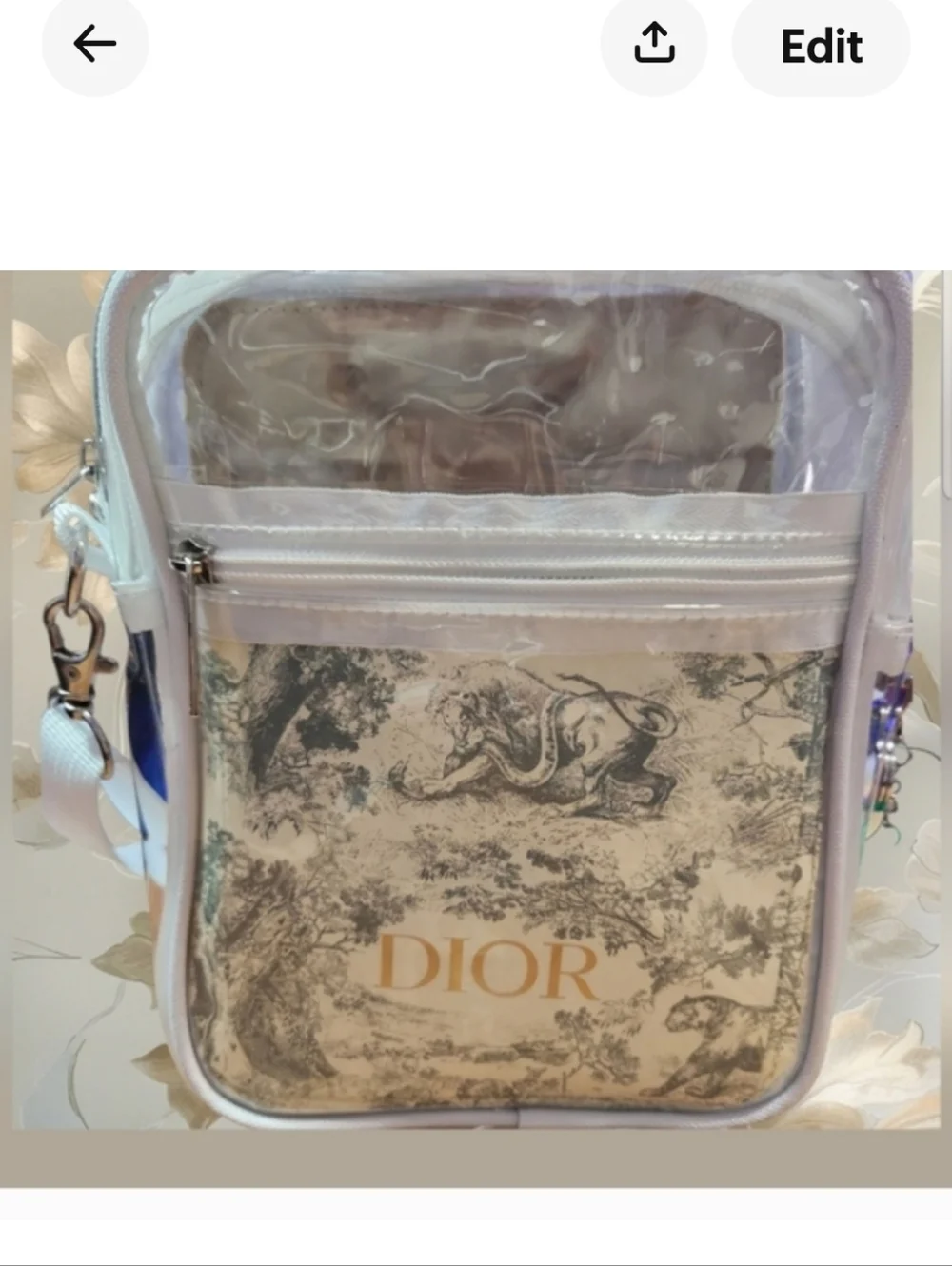Dior Women's White Green Toile Crossbody Bag - Picture 5 of 14